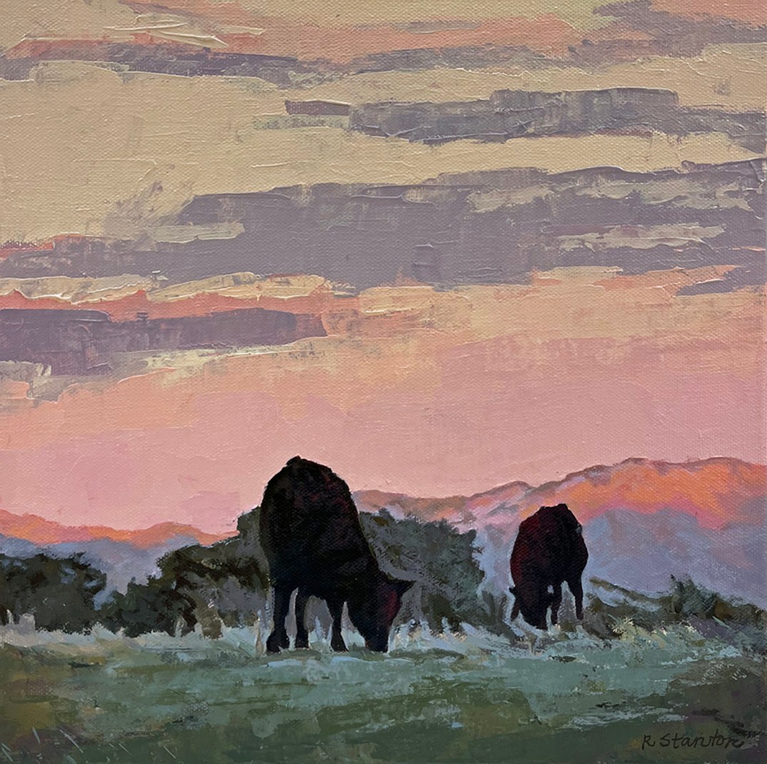 StantonRuth_Cow &amp; Diablo Foothills_Acrylic_12x12_250