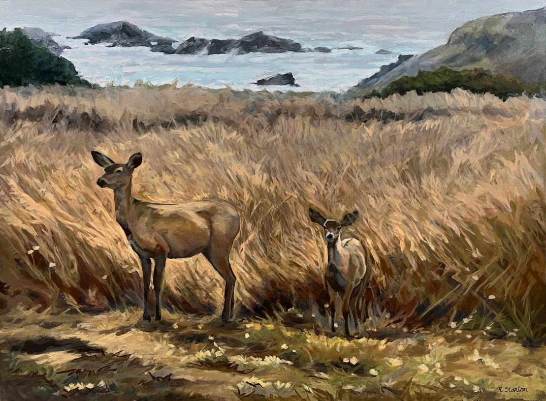 StantonRuth_Mama Deer &amp; Fawn_Acrylic_30x40_$1800